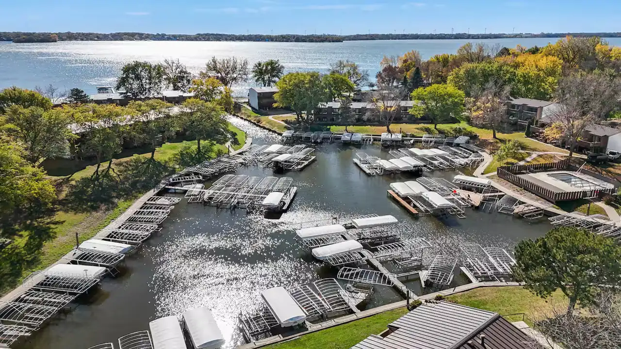 Aerial view of a rental property weighing short vs long term — airbnb vs long term rental
