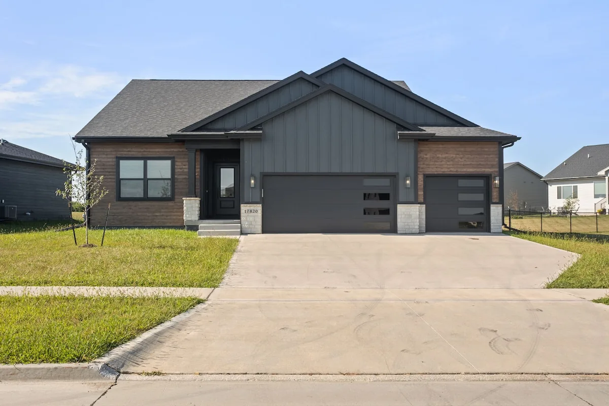 Exterior of a modern Stay-A-While managed rental home in Urbandale